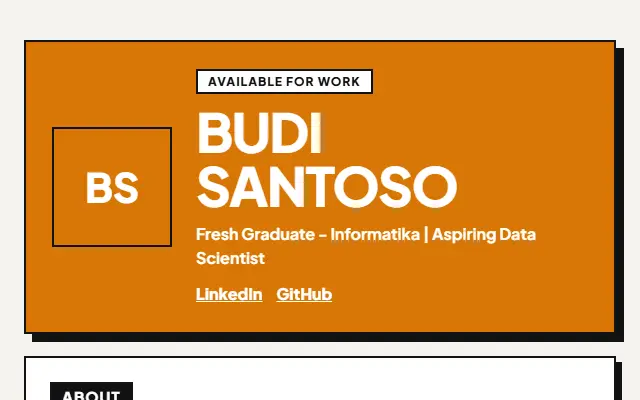Template portofolio Brutalist