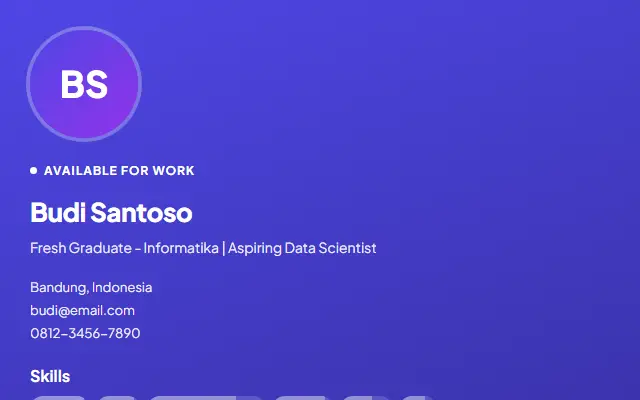 Template portofolio Sidebar