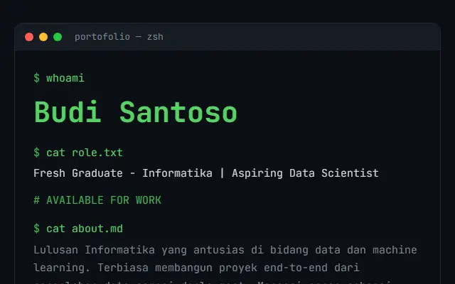 Template portofolio Terminal