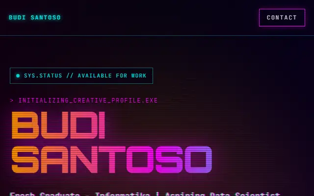 Template portofolio Vaporwave